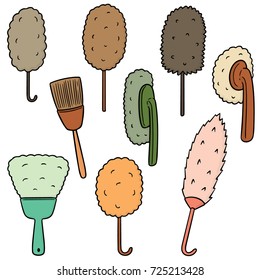 vector set of duster cleaner