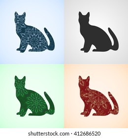 Vector Set from Eagle with Mandala Patterns, Elements for logo, banners, flyers, posters, printing on T-shirts. Three different mandala patterns are in swatches panel.