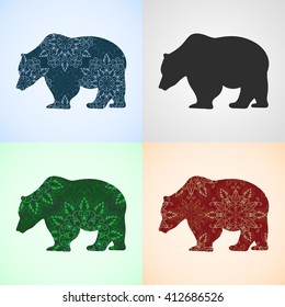 Vector Set from Eagle with Mandala Patterns, Elements for logo, banners, flyers, posters, printing on T-shirts. Three different mandala patterns are in swatches panel.