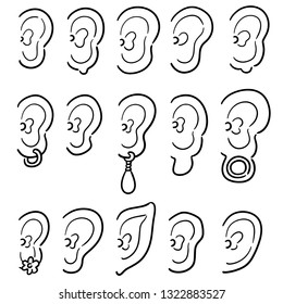 vector set of ear