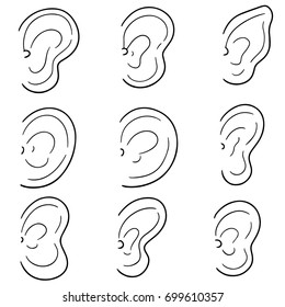 vector set of ear