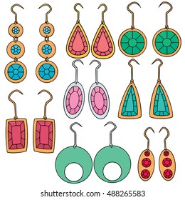 vector set of earrings