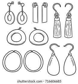 vector set of earrings