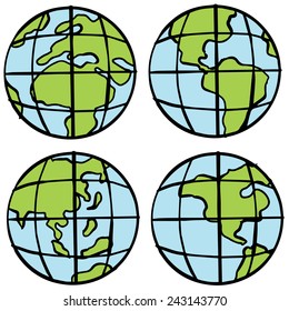 vector set of earth