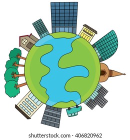 vector set of earth