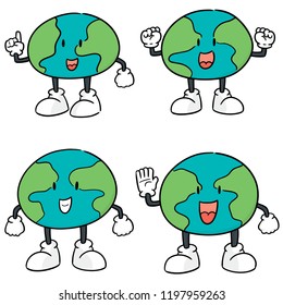 vector set of earth cartoon