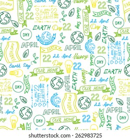 A vector set  for Earth Day. Sketch illustration of planet earth