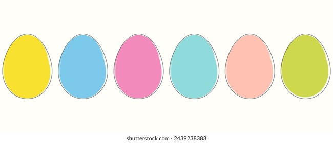 Vector set of Easter egg icons. Design elements for Easter. Vector illustration