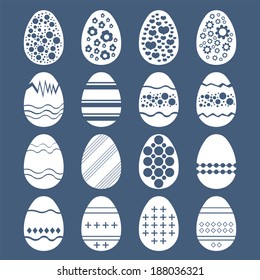 Vector set of Easter eggs