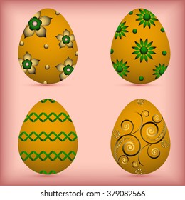 vector set of Easter eggs