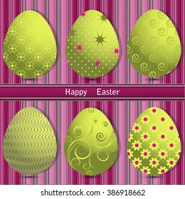 vector set of Easter eggs