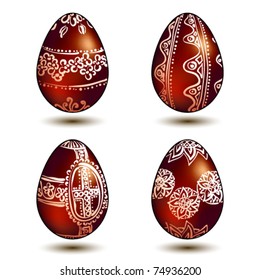 Vector set of Easter eggs