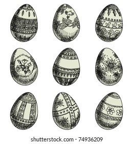 Vector set of Easter eggs