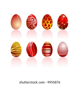 Vector set of easter eggs