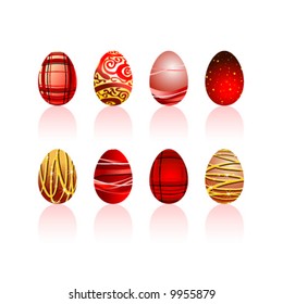 Vector set of easter eggs