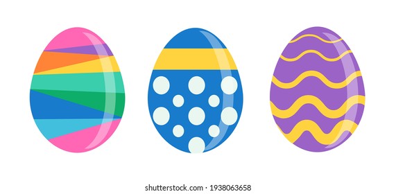 Vector Set of Easter eggs colorful images. Illustration isolated, easy to edit and ready to use icons.
A collection for Happy Easter prints and posters:  various drawings, paintings, pics and colours.