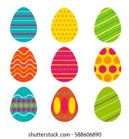 Vector set of Easter eggs. Easter design element.