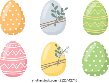 Vector set of Easter eggs. Elements for Easter decor