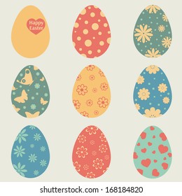 Vector set of  Easter eggs. EPS 8.