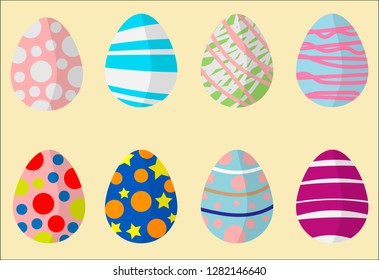 Vector set of Easter eggs. Easter eggs icons