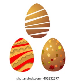 vector set of Easter eggs on a white background