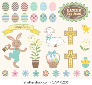 Vector Set of Easter Icons