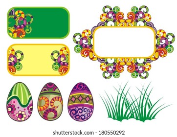 Vector set of easter ornaments and decorative elements