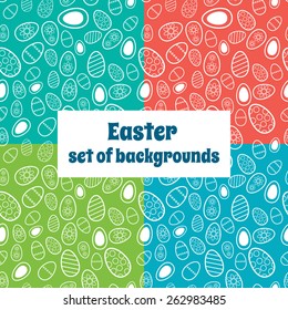 Vector set of Easter seamless patterns