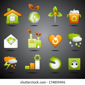 Vector set of Eco icons. 