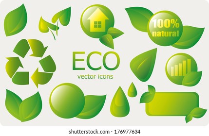 Vector set of eco icons