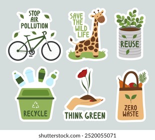 Vector set of eco stickers 