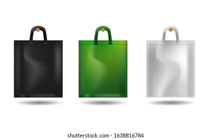 Vector set of ecology bags, vector illustration isolated on white background
