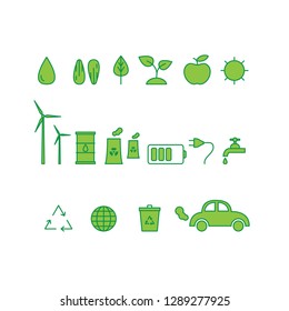 Vector set of ecology icons. Ecology icons collection.