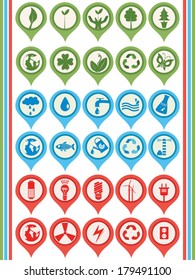 Vector set of ecology icons/buttons eps 10