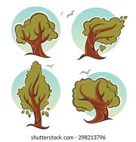 vector set of ecology and nature, signs and icons