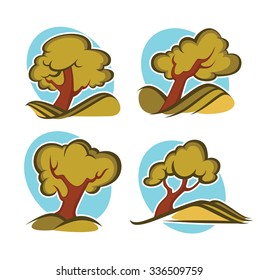 vector set of ecology and nature, signs and icons
