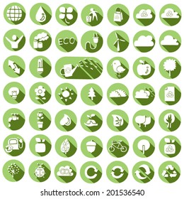 vector set of ecology and recycle icon
