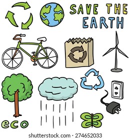 vector set of ecology and recycle icon