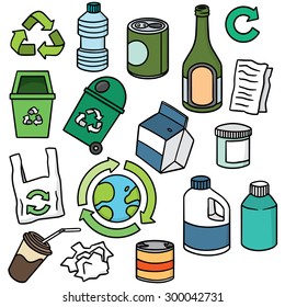 vector set of ecology and recycle icon