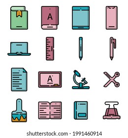 Vector set of Education icons. line icons Educate and knowledge icon set. Simple graphic design ideas. Simple outline element collection. Editable Stroke