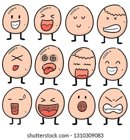 vector set of egg cartoon