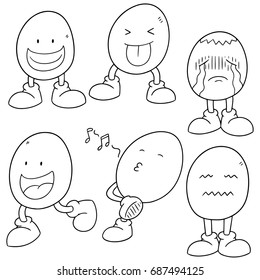 vector set of egg cartoon