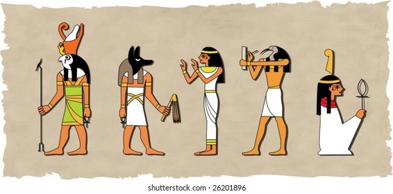 the vector set of egyptian god