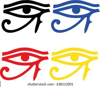 Vector set of egyptian symbol eye of ra
