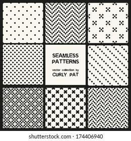 Vector set of eight seamless patterns. Modern stylish texture. Repeating geometric tiles. Geometric textures 