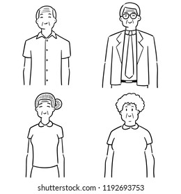vector set of elder people