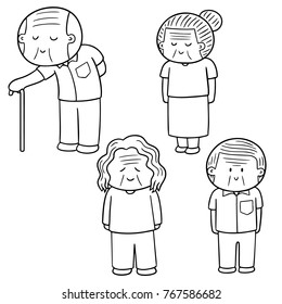vector set of elder people