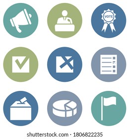 Vector Set of Elections Icons. Politics Vote Pictograms.