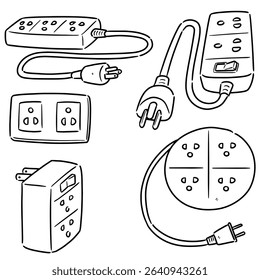 vector set of electric plug