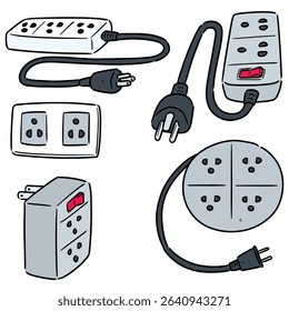 vector set of electric plug